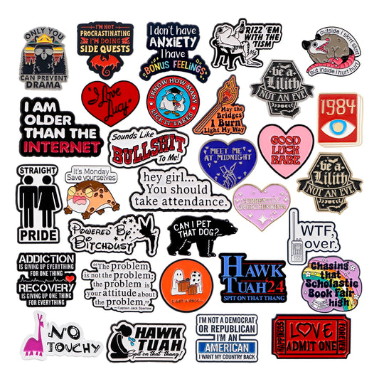 Quote Collect Enamel Pins Hat Lapel Pins Badges For Backpack Clothes Pins Metal Lapel Brooches Shirt Lapel Badges Jewelry Gifts