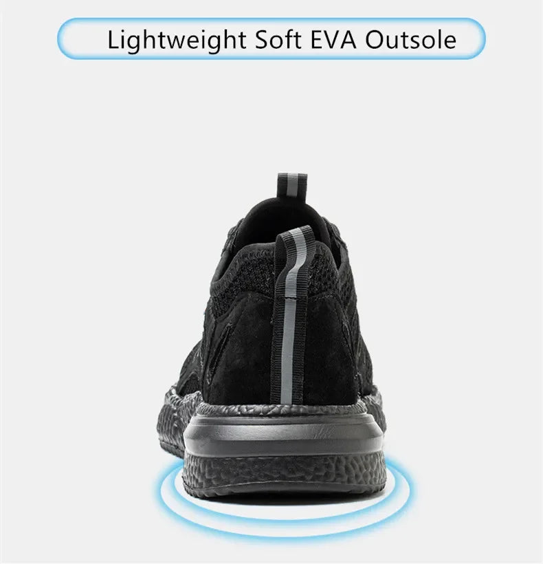 Summer Ssafety Shoes Breathable Lightweight Work Shoes With Steel Toe Anti Puncture Protective Shoe Safety Work Sneakers For Men