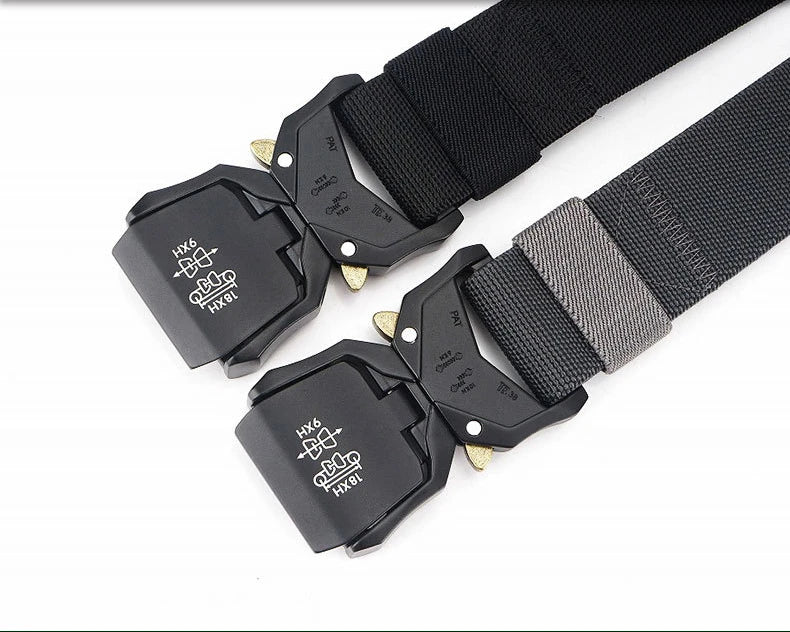 Tactical Belt, Military Hiking 1.5" Work Belt with Heavy Duty Quick Release Buckle New Aluminum Alloy Men's Elastic Belts