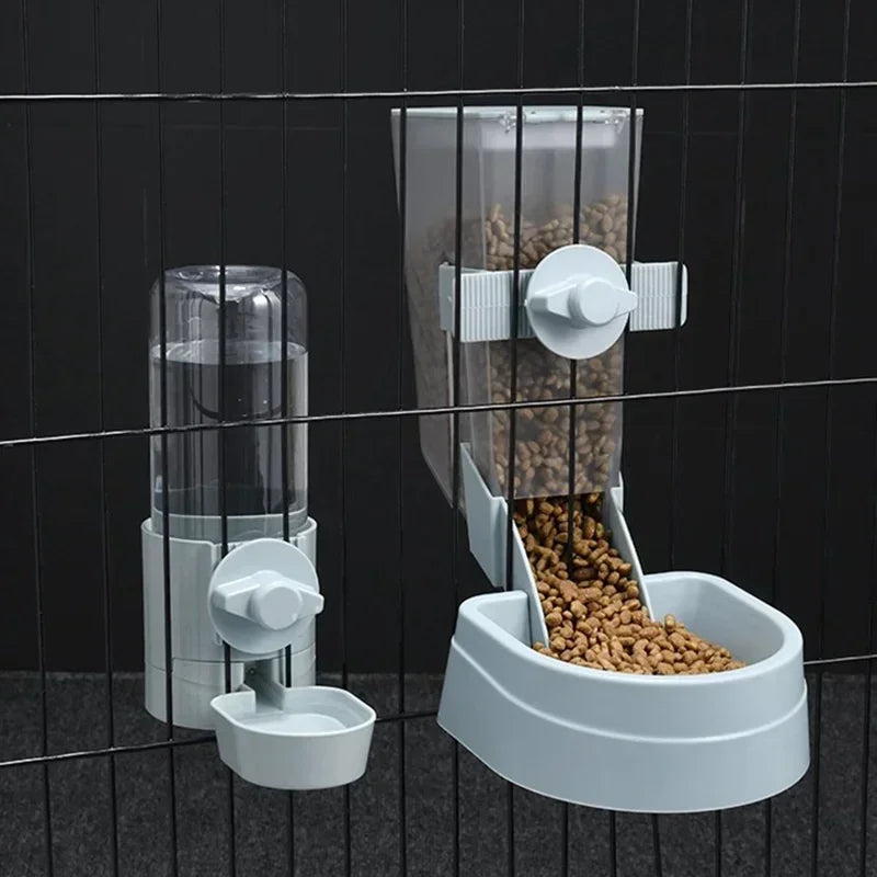 Pet Feeding Product For Puppy Cats Rabbit Birds - Automatic Cage Hanging Bowl, Water Bottle, Food Container Dispenser