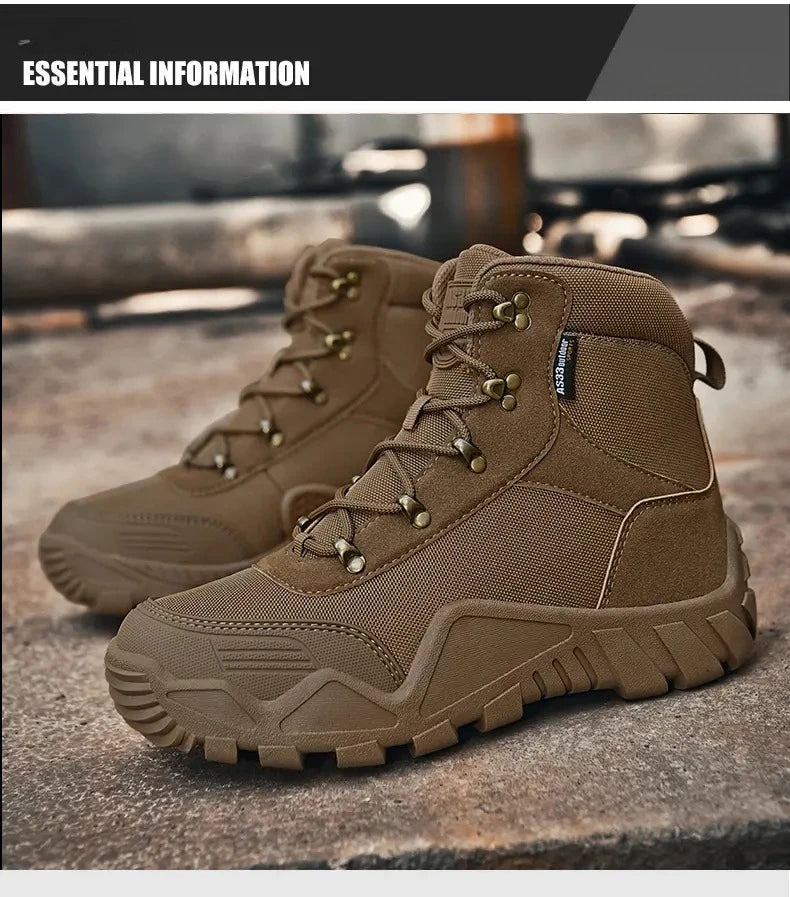 Tooling Style Black High-top Boots Men's Non-slip Combat Boots Dirty-resistant Commuting Versatile British Style High Quality