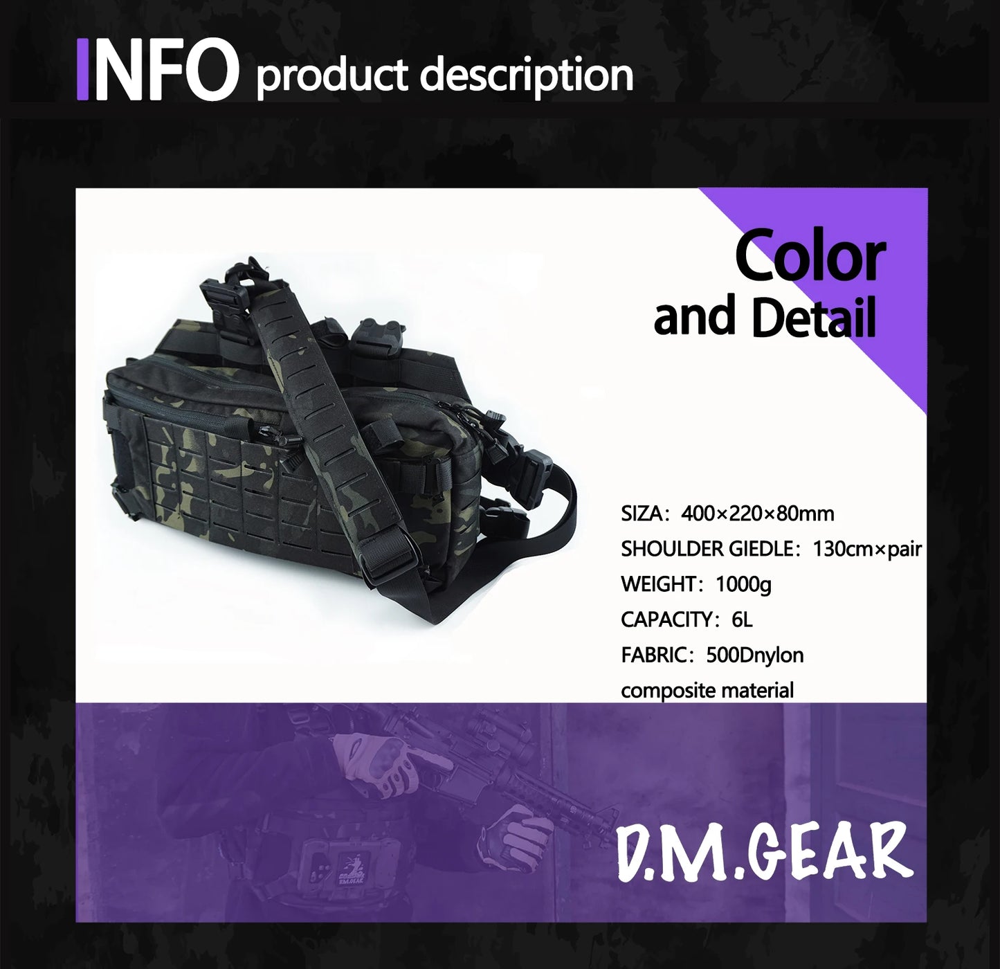 Tactical Backpack 421X Chest Bag Sports Bags Hunting Gear Men and Women Airsoft Shoulder Sling Accessory Camping Accessories
