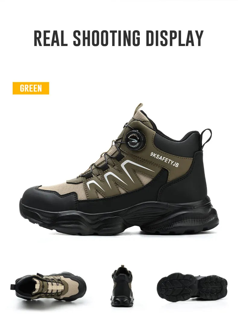 Safety Shoes Work Shoes Steel Toe Men Puncture-protective Work Boots Anti-smash Protect Boots Indestructible Safety Botas