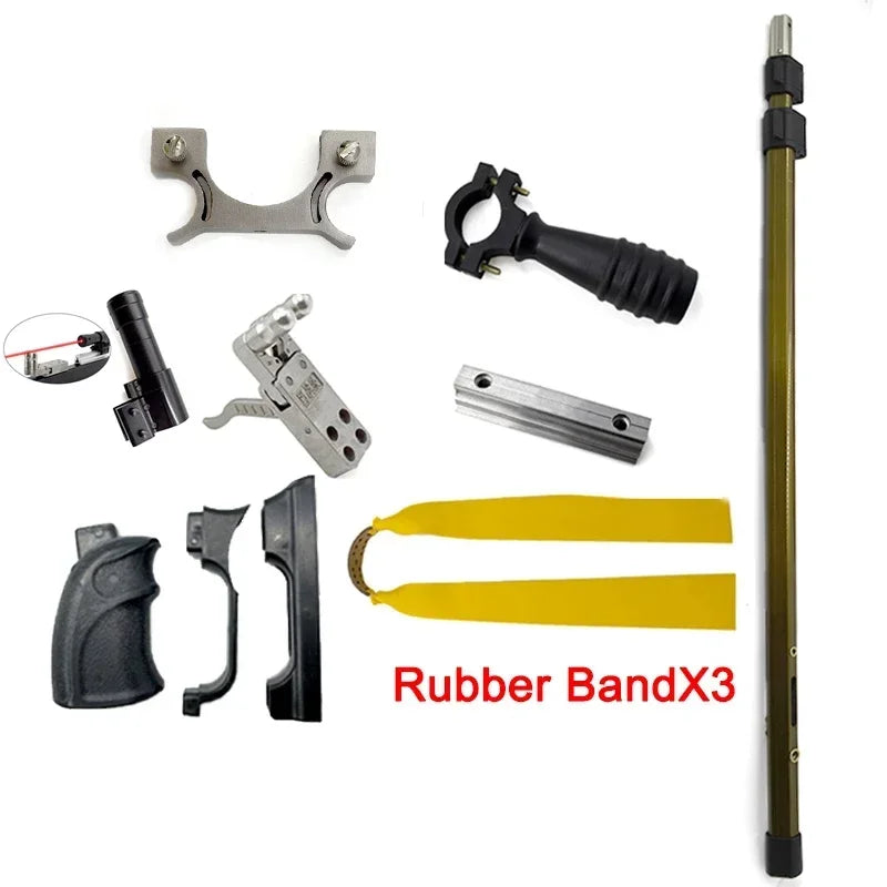 Powerful Retractable Hunting Slingshot Professional Field Hunting Shooting Steel Ball Shooting Metal Large Slingshot