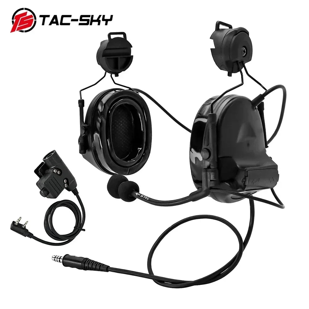 TAC -SKY TSCII Tactical Headset with ARC Rail Adapter Hearing Protection Airsoft Headphones Noise-cancelling Shooting Earmuff