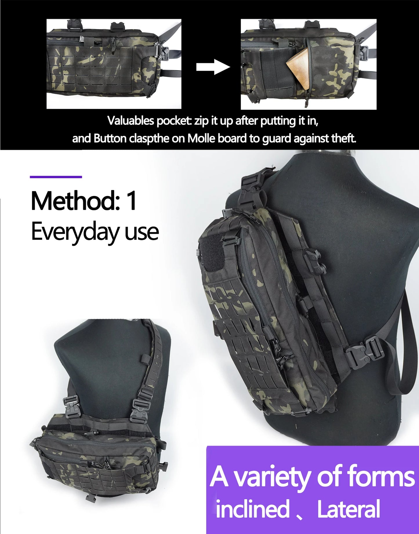 Tactical Backpack 421X Chest Bag Sports Bags Hunting Gear Men and Women Airsoft Shoulder Sling Accessory Camping Accessories