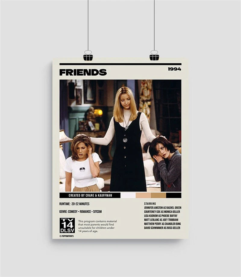 Friends Tv Show Poster Aesthetics Six of One Movie Pictures Canvas Painting For Wall Art Mural Room Decor Home Living Decoration