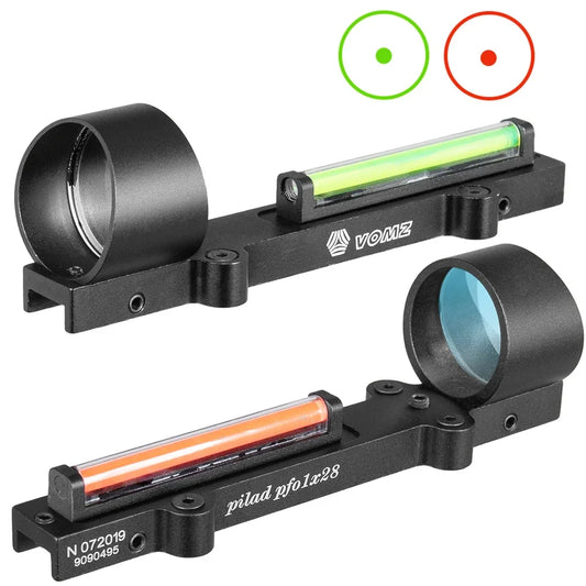 Tactical Fiber 1x28 Rib Rail Fiber Reflex Circle Green Red Dot Sight Outdoor Hunting Rifle Scope Shooting Fit Shotgun Rib Rail
