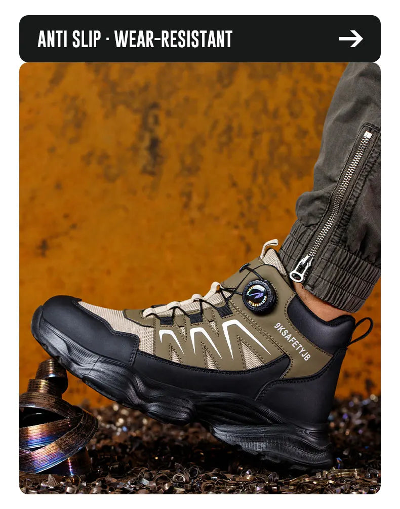 Safety Shoes Work Shoes Steel Toe Men Puncture-protective Work Boots Anti-smash Protect Boots Indestructible Safety Botas