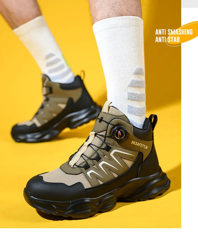 Safety Shoes Work Shoes Steel Toe Men Puncture-protective Work Boots Anti-smash Protect Boots Indestructible Safety Botas