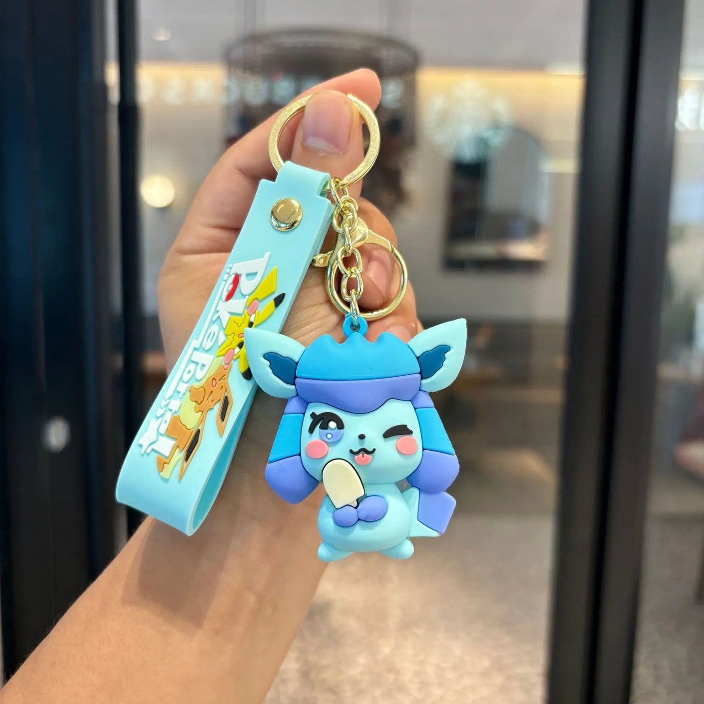 Pokémon Eevee Family Keychain Gift Set, Complete Evolution Plush Keychain with Official Pokéball Clip, Adorable Key Ring for Kid