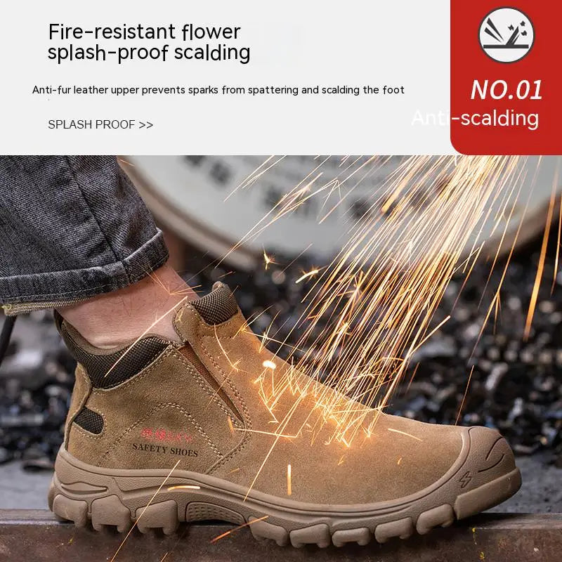 Safety Shoes Men Work Sneakers Indestructible Shoes Anti-smash Anti-puncture Protective Boots advanced non-slip traction ﻿