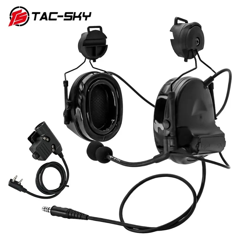 TAC -SKY TSCII Tactical Headset with ARC Rail Adapter Hearing Protection Airsoft Headphones Noise-cancelling Shooting Earmuff