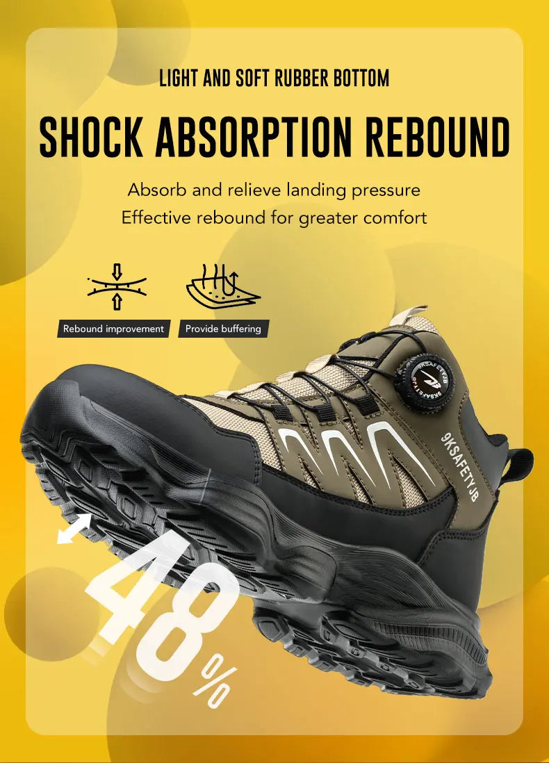 Safety Shoes Work Shoes Steel Toe Men Puncture-protective Work Boots Anti-smash Protect Boots Indestructible Safety Botas
