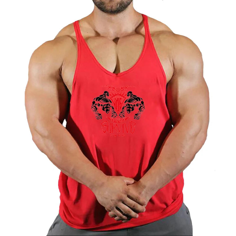 Stringer Singlet Men Fitness Clothing Gym Clothes for Men Men's Singlets Gym Shirt Man Sleeveless Sweatshirt Vests Bodybuilding