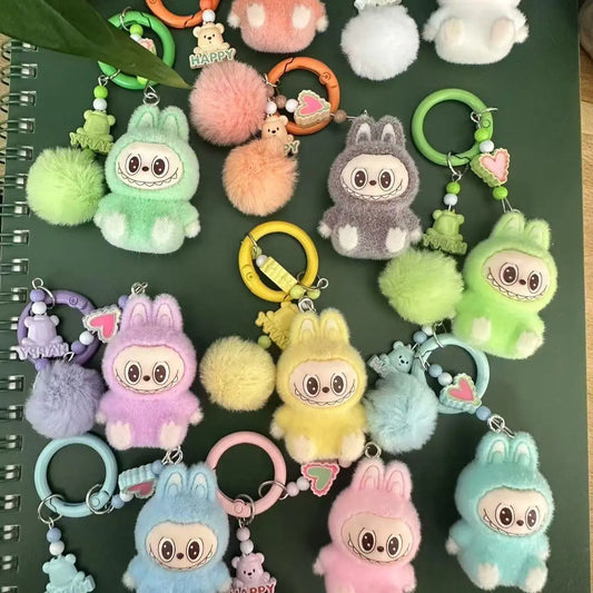 MINISO Cute Keychain Kabubu Aesthetic Keychain for Bag Backpack Pendant Keyring Bag Hanging Keychain Gift Charms Gifts