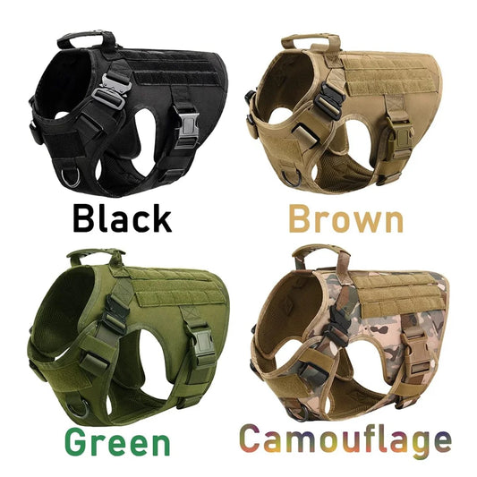 Tactical Dog Harness for Large, Heavy Duty Pet with Handle, Service Vest, Adjustable Military Dog Vest for Training Walking