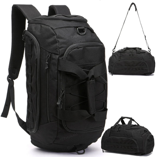 Gym Backpack with Shoe Compartment Convertible Duffel Sling Bag for Men Women Weekender Overnight Bag 3-in-1 Tactical Travel Bag