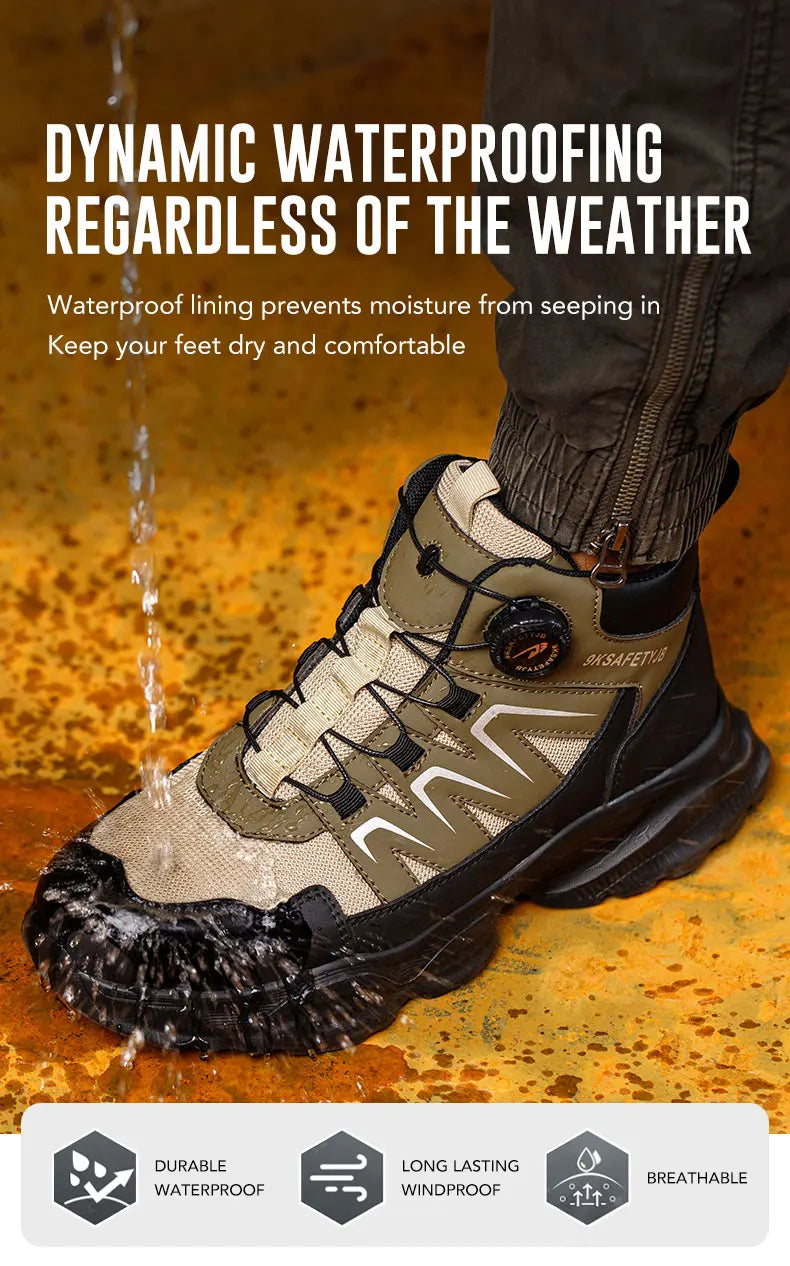 Safety Shoes Work Shoes Steel Toe Men Puncture-protective Work Boots Anti-smash Protect Boots Indestructible Safety Botas