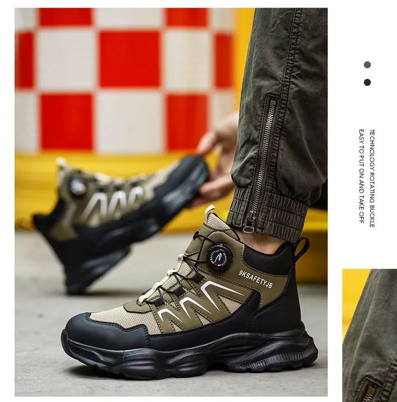 Safety Shoes Work Shoes Steel Toe Men Puncture-protective Work Boots Anti-smash Protect Boots Indestructible Safety Botas