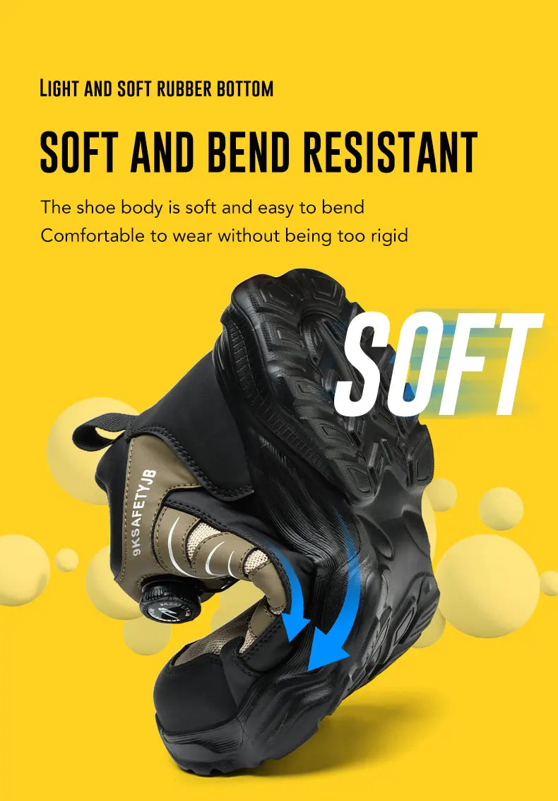 Safety Shoes Work Shoes Steel Toe Men Puncture-protective Work Boots Anti-smash Protect Boots Indestructible Safety Botas