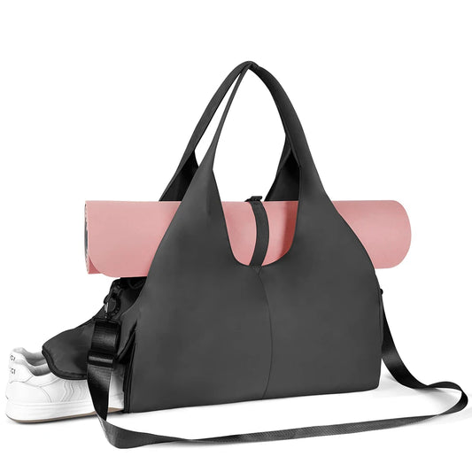 Yoga Mat Gym Bag For Women's Independent Shoe Compartment Handbags Travel Fitness Tote Bag Large Capacity Swimming Shoulder Bag