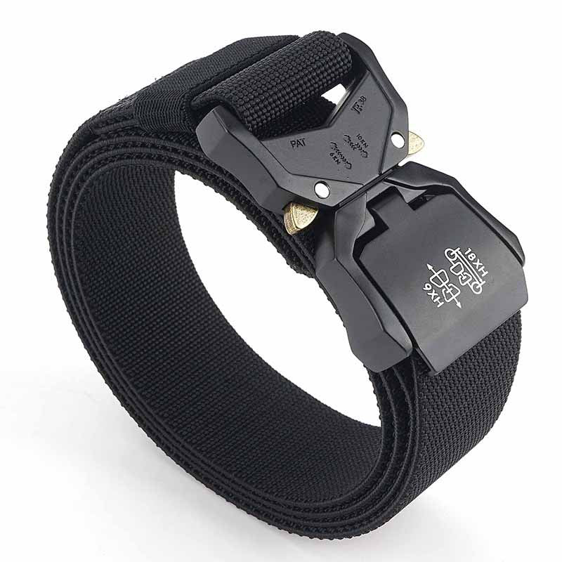 Tactical Belt, Military Hiking 1.5" Work Belt with Heavy Duty Quick Release Buckle New Aluminum Alloy Men's Elastic Belts