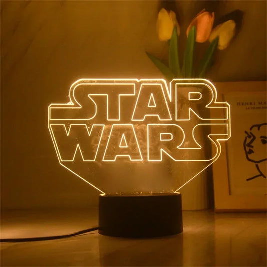 Star Wars Character 3D Model LED Night Light Anime Desk Lamp Cool Action Doll Toys Children's Boys and Girls Birthday Gifts