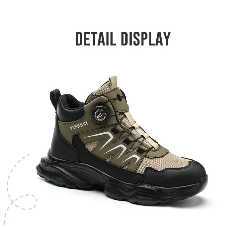 Safety Shoes Work Shoes Steel Toe Men Puncture-protective Work Boots Anti-smash Protect Boots Indestructible Safety Botas
