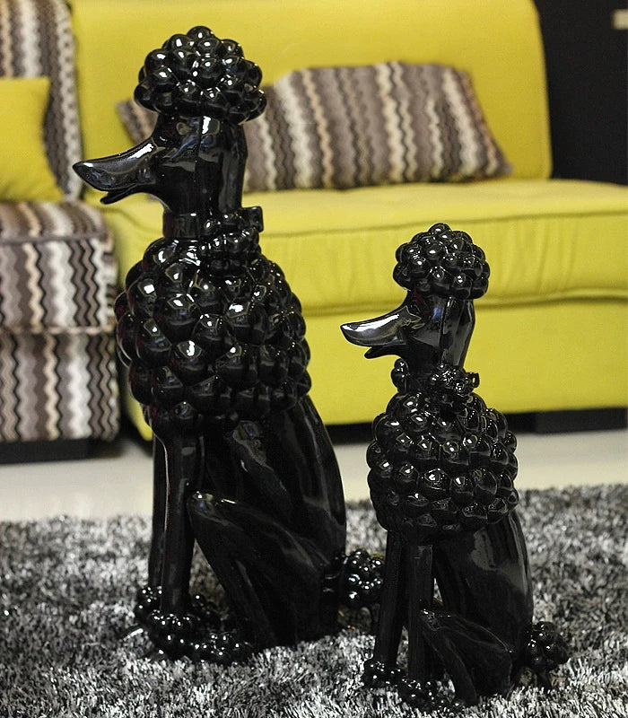 Poodle Dog Sculpture, Animal Dog Statues, Nordic Room Decoration, Creative Artwork Ornaments, Home Crafts Floor Decor,Customized