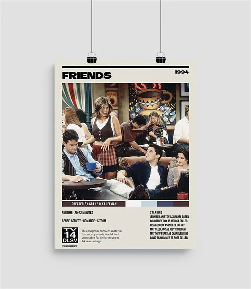Friends Tv Show Poster Aesthetics Six of One Movie Pictures Canvas Painting For Wall Art Mural Room Decor Home Living Decoration