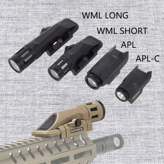 Tactical INFORCE WML Weapons Scout Flashlight Fit Airsoft Rifle AR15 APL APL-C Pistol Gun Light Hunting Strobe Torch