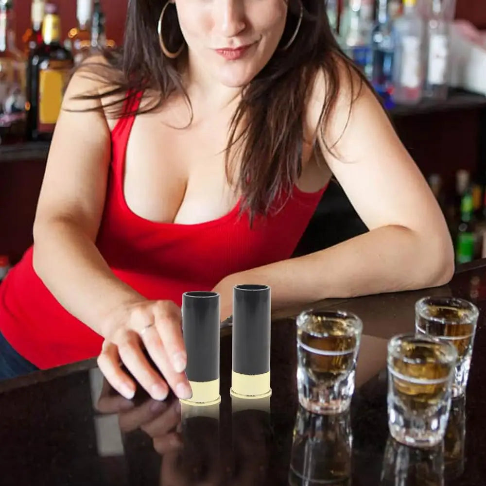 Shot Glass Set For Men Set Of 4 Hunter Shot Glasses 12 Gauge Bullet Shot Glasses Funny Shotgun Shell Shot Cups 1.5 Oz For Father