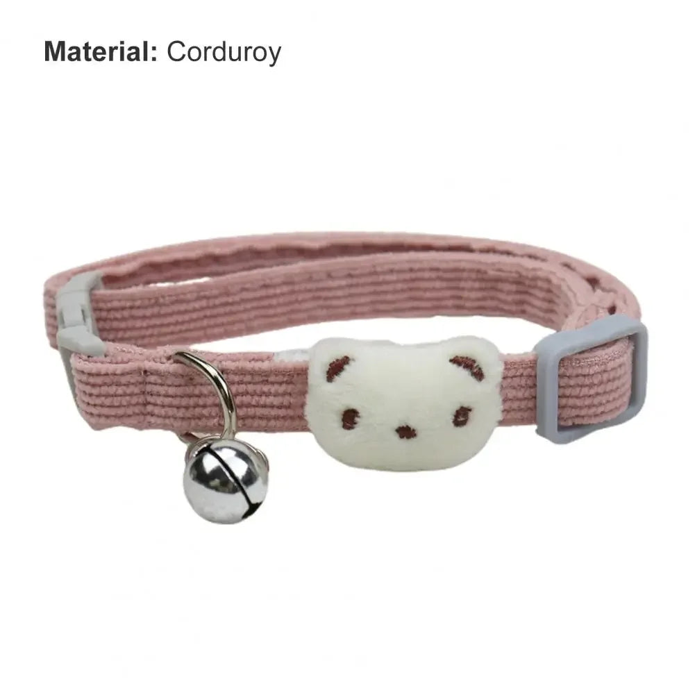 для собак Lovely Pet Collar Adjustable Cartoon Style Soft Pet Necklace with Bell Adjustable Small Dog Cat Collar Pet Supplies