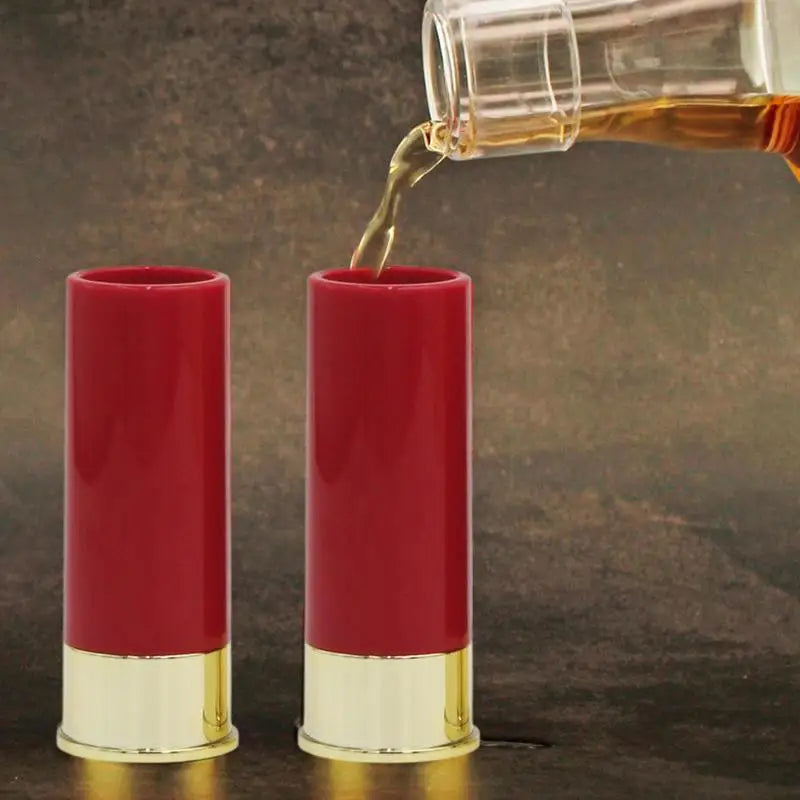 Shot Glass Set For Men Set Of 4 Hunter Shot Glasses 12 Gauge Bullet Shot Glasses Funny Shotgun Shell Shot Cups 1.5 Oz For Father