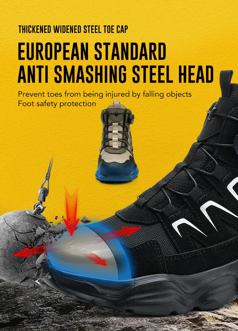 Safety Shoes Work Shoes Steel Toe Men Puncture-protective Work Boots Anti-smash Protect Boots Indestructible Safety Botas