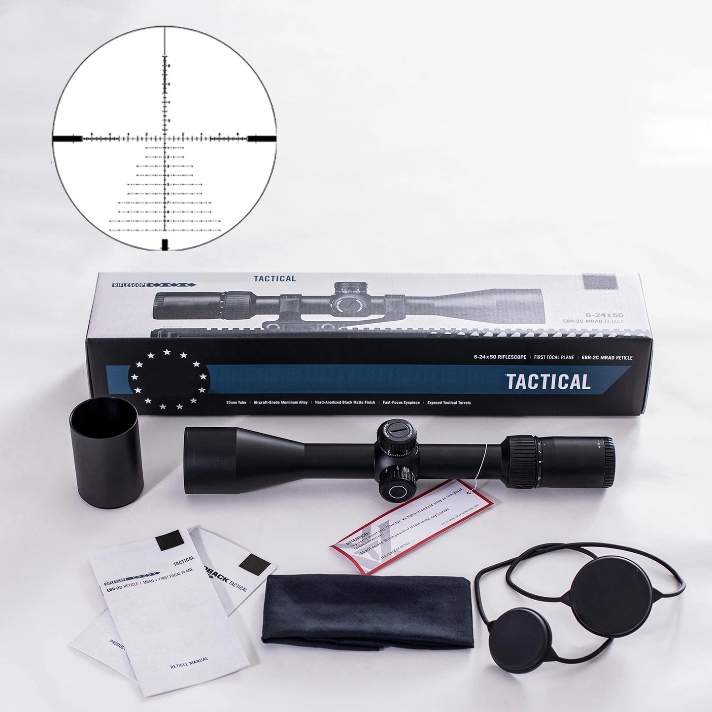 Tactical S6 1-6x24 SFP Riflescope Lock Reset Hunting With Red&Green Illumination Wide Field of View Design For AR 15 .223 5.56