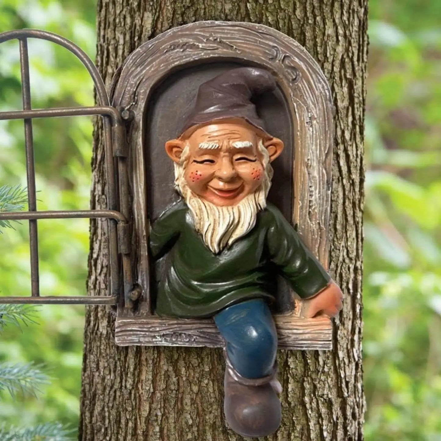 The Window Yard Decorations Outdoor Tree Faces, Elf, Fairy, Gnome Garden Decorations, Fun Garden Art