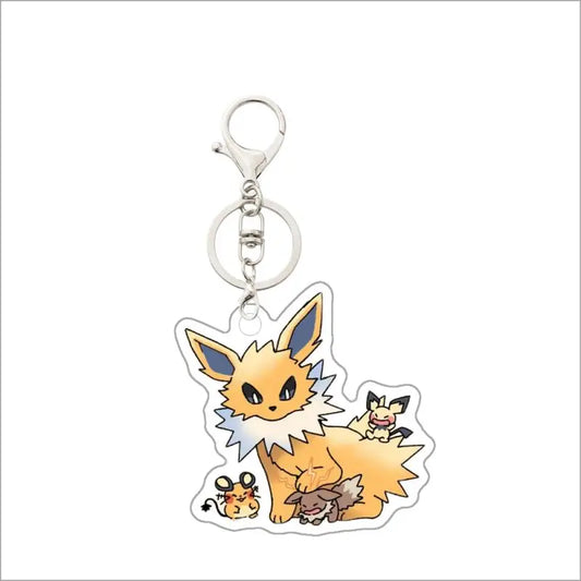 Pokemon Key Chain Vaporeon Sylveon Jolteon Leafeon Espeon Umbreon Anime Cartoon Acrylic Keychain Bag Pendant Decoration