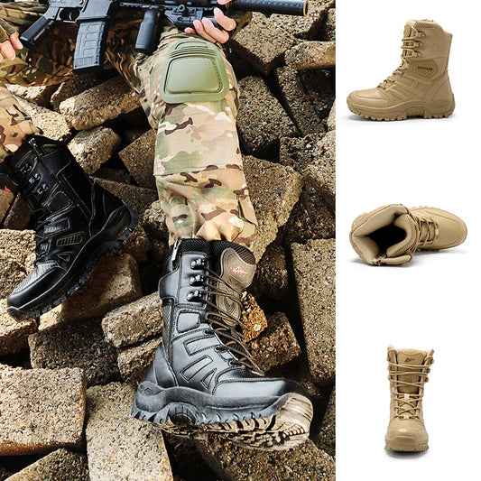 Tactical Outdoor High - Top Military Boots,Anti - Slip And Wear - Resistant Combat Boots,Adapt To Complex Terrains