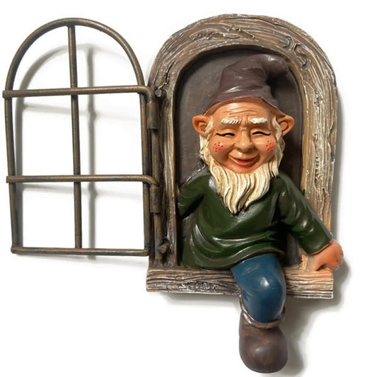 The Window Yard Decorations Outdoor Tree Faces, Elf, Fairy, Gnome Garden Decorations, Fun Garden Art