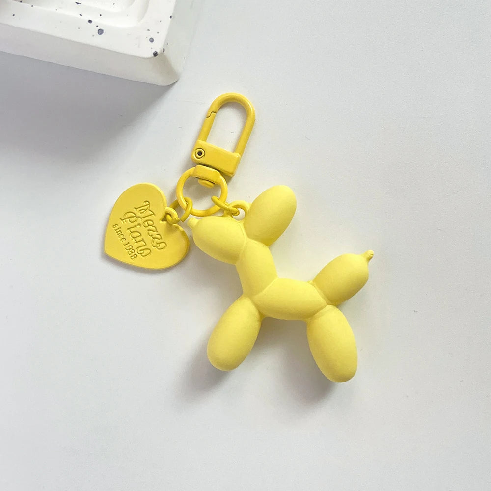 Cute Acrylic Cartoon Balloon Dog Keychains for Women Y2k Bag Pendant Couple Car Key Chains Jewelry Gift Decoration Accessories