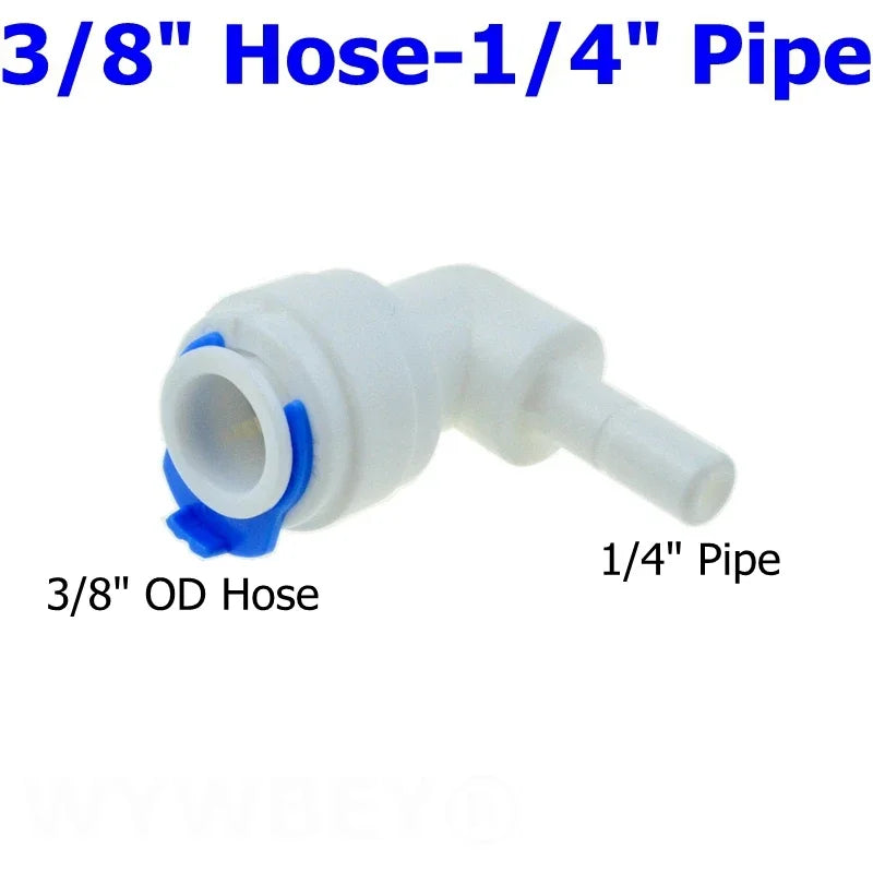 Reverse Osmosis 1/4 3/8 Hose Connection Quick Coupling 1/4 3/8 Stem L Straight Tee RO Water Aquarium Plastic Joint Pipe Fitting