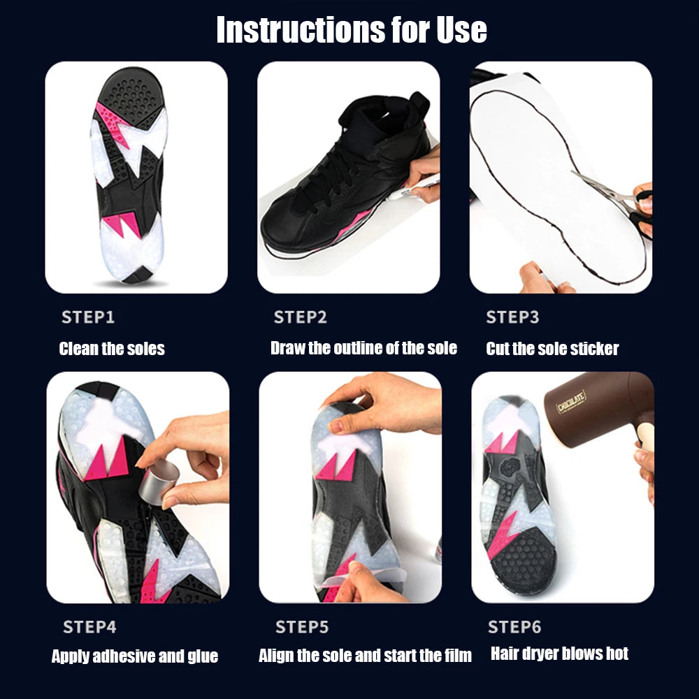 Shoe Sole Protector for Sneakers High Heels Replace Repair Soles Prevent Oxidation Turns Yellow Outsole Non-Slip Self-adhesive
