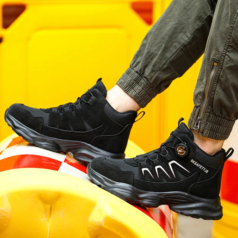 Safety Shoes Work Shoes Steel Toe Men Puncture-protective Work Boots Anti-smash Protect Boots Indestructible Safety Botas