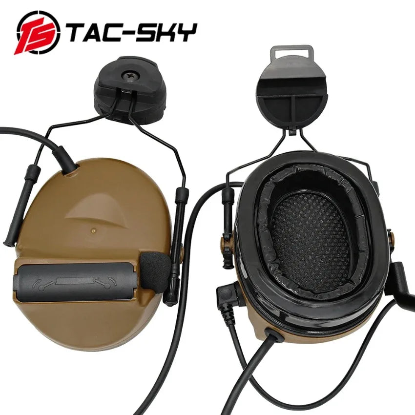 TAC -SKY TSCII Tactical Headset with ARC Rail Adapter Hearing Protection Airsoft Headphones Noise-cancelling Shooting Earmuff