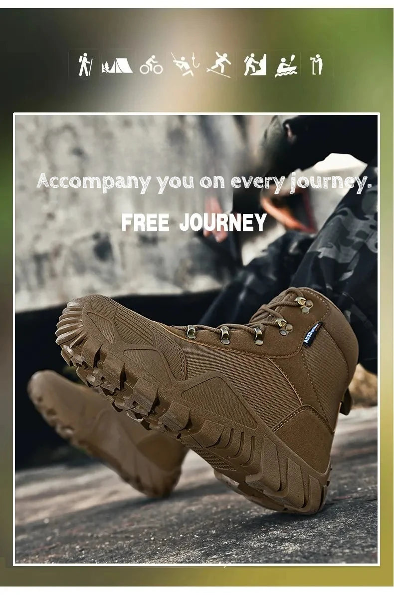 Tooling Style Black High-top Boots Men's Non-slip Combat Boots Dirty-resistant Commuting Versatile British Style High Quality