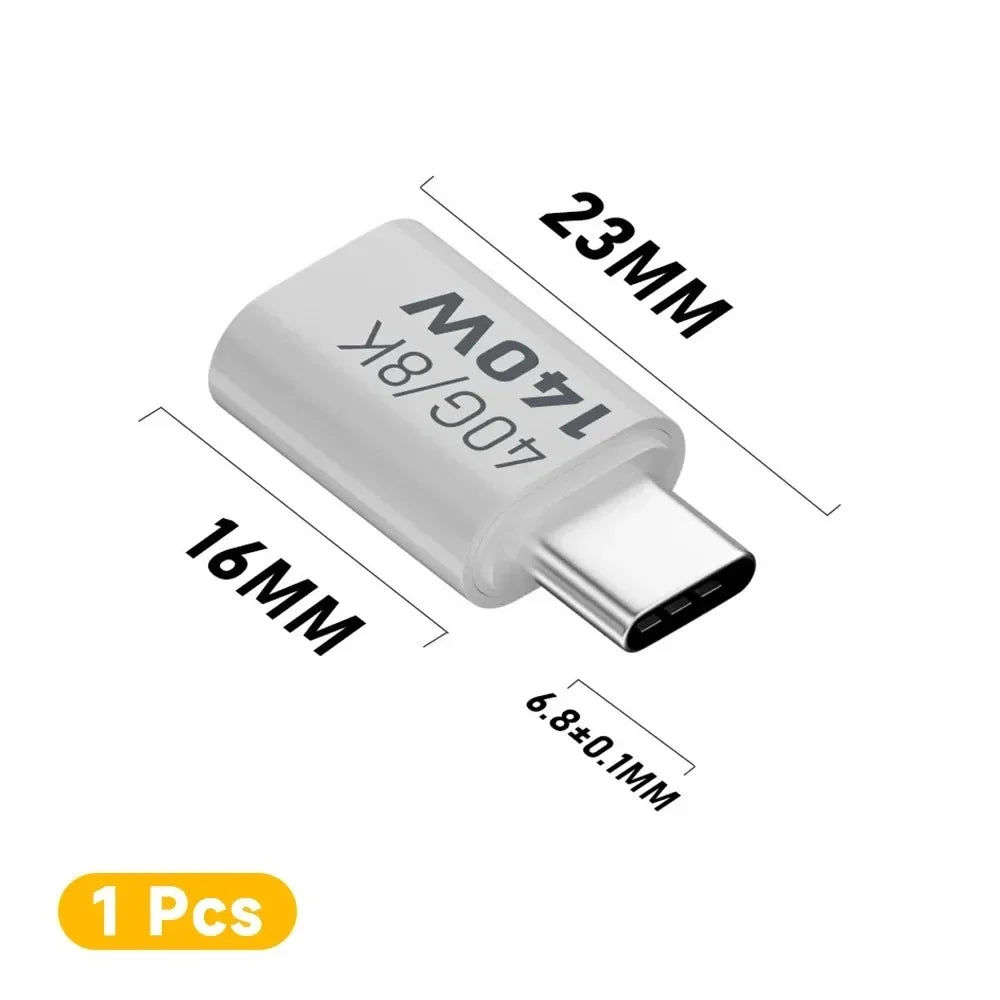 Type C Male Female 90 Angle Cable USB C Extension Cable Fast Charging 40Gbps Data Transfer 8K Extension Connector Thunderbolt 3