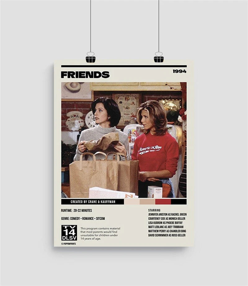 Friends Tv Show Poster Aesthetics Six of One Movie Pictures Canvas Painting For Wall Art Mural Room Decor Home Living Decoration