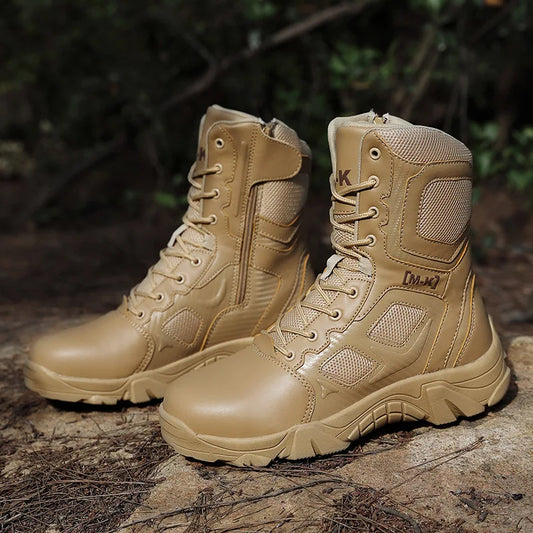 Tactical Boots Men Special Force Desert Combat Outdoor Hiking Ankle Shoes Men Work Safty Outdoor High-top Boots